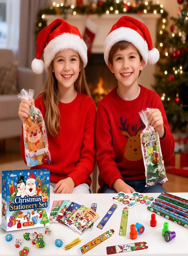 Shemira 192PCS Christmas Classroom Gifts for Students, School Stationery Set, Christmas Party Favors, Assorted Goodie Bag Stocking Stuffers, Xmas Gifts Toys Reward Prizes for Kids - Image 5